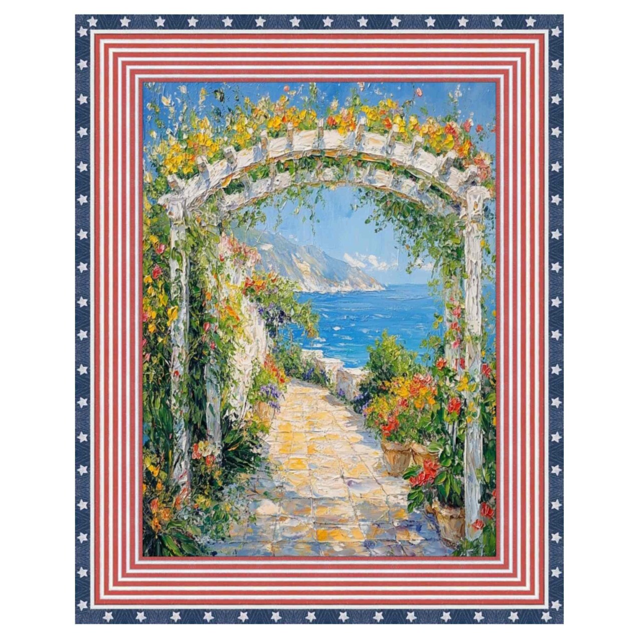 Wide Red White Blue American Flag Picture Frame - 24x24 frame